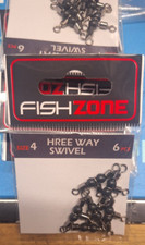 fish zone three way swivels job lots size 1, 2 and 4 available