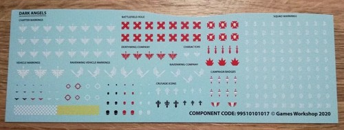 Dark angels transfers sheet - angels,