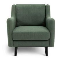 Morris Self Assembly Fabric Armchair - Green | Green Lounge Chair Modern Seating