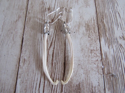 Mink penis bone earrings - mink,