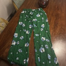 Floral Pattern Wide-Leg Linen