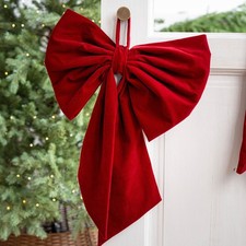 Christmas large velvet red bow - large,