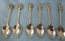 RARE Set of 6 Charles & Diana Royal Wedding Teaspoons WAPW Spoons [k]