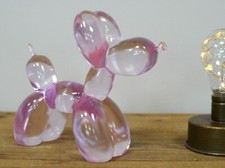 Abstract Contemporary Pink Resin Balloon Dog Poodle Ornament Statue