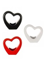 GLOSSY HEART SHAPED VASE RED