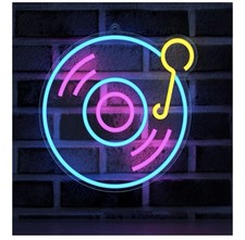 CoolGift Mart Record Neon Sign, Music LED Neon Lights for Live Music Room