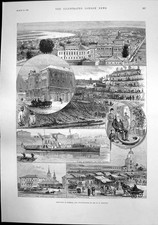 Antique Old Print Siberia GMines Yeniseisk Lorillard Brick Works Kilns 1890