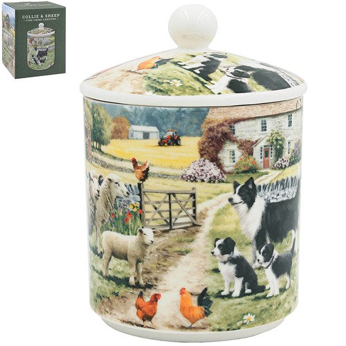 Ceramic canister collie - canister, &