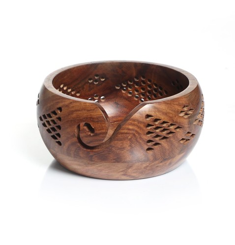 Wooden yarn bowl knitting - bowl, –knitting