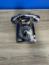Telephone Ornament Silver Chrome Shiny Vintage Phone Home Decoration