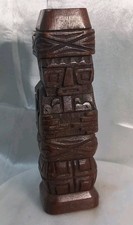 VTG Carved Tiki Statue Wood Bolivia Ponce Monolith Tiwanaku Peru Indigi 7”