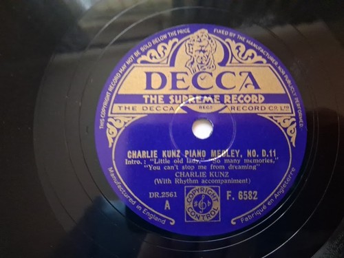 78rpm charlie kunz - 10",