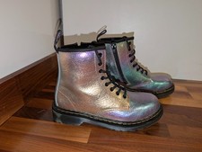 Dr Martens 1460 J Metallic Rainbow Crinkle Leather  Boots size uk 1 eu 33