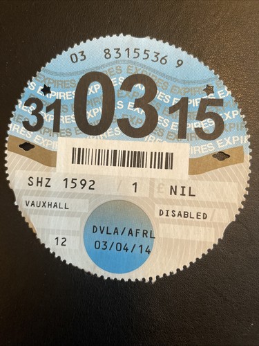 Old rare tax disc - tax, (disabled)