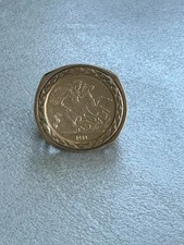 9ct gold half sovereign ring