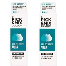2 x Pick & Mix Colour Hair Dye Drops - Aqua - Non-Permanent