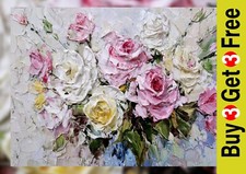 Thick Oil Rose Painting 5"x7"