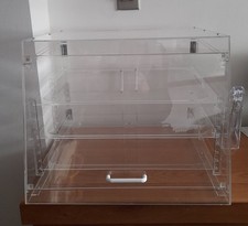 3-Tier Pastry Display Case Countertop Removable Shelves Acrylic Bakery Display