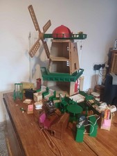 Sylvanian families vintage windmill with furniture and accessories