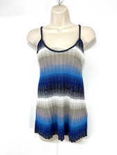 ZARA Blue Mix Sparkly Soft Thin Knit Relaxed Fit Women's Camisole Top UK 12 14 M