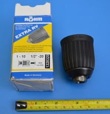 ROHM Extra RV Keyless Drill Chuck 1 - 10mm 1/32" - 3/8" (1/2" - 20 Thread Mount)