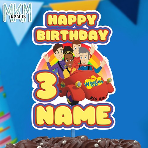 Personalised wiggles card cake - wiggles,