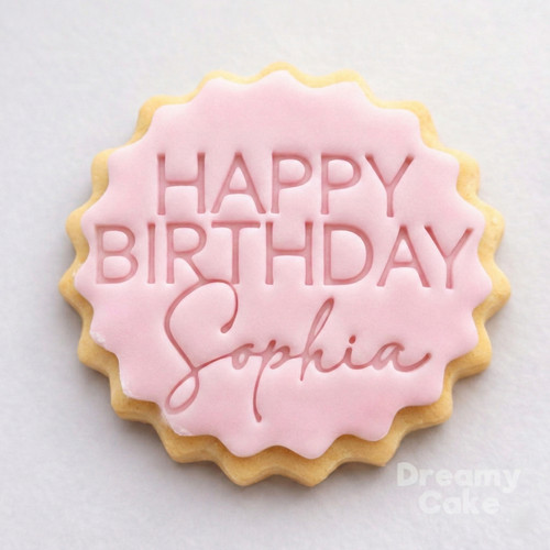 Custom happy birthday cookie - happy,