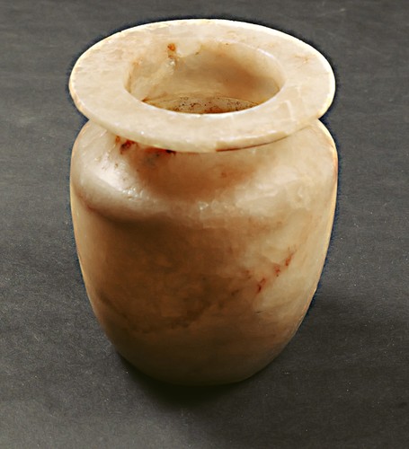 Carved alabaster egyptian vase - alabaster,
