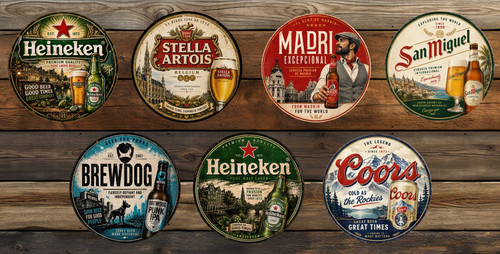 Vintage metal beer - vintage, sign