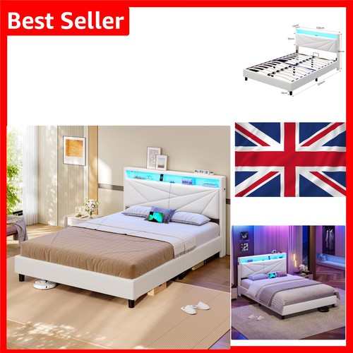 Upholstered double bed frame - double,