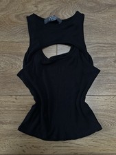 Black Ribbed Cut-Out