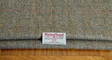 Khaki Green Herringbone Harris
