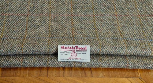 Khaki green herringbone harris - green,