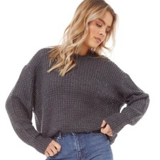 JJXX Grey Chunky Knit Crew