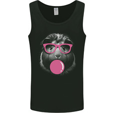 Guinea Pig With Bubble Gum and Glasses Mens Vest Tank Top