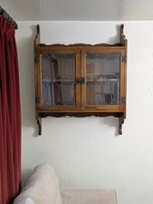 Large Old Charm OAK Display Drinks Cabinet Wall Shelves