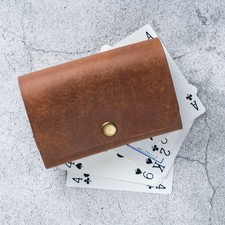 Leather Playing Card Case With