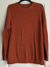 Primark Mens Rust, Orange Cotton Long Sleeved  Knitted Jumper Size XL