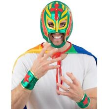Adult Fancy Dress Mexican Wrestler Set Wrestling Headpiece & Cuffs by Smiffys