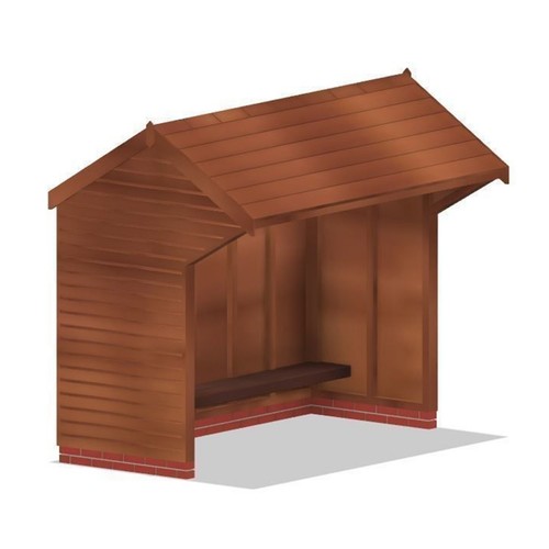 Wooden bus shelter 323 with - , a