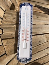 VERY LARGE VINTAGE CERAMIC OUTDOOR WALL MOUNTED THERMOMETER (part missing)