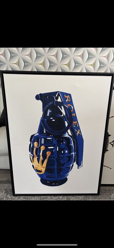 Rolex grenade framed canvas - rolex,