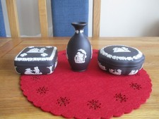 Wedgwood Jasper Ware Black x 3