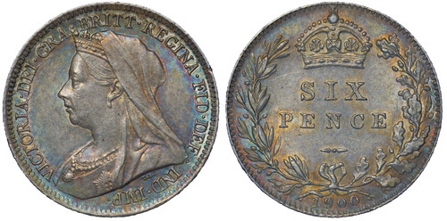 Victoria silver sixpence 1900 - victoria,