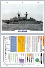 HMS Brave - 1983 - Frigates - Atlas Warships Maxi Card