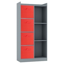 Tall Wooden 7 Cube Bookcase