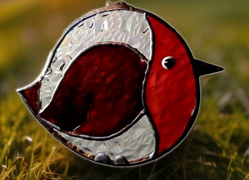 Stained glass lead - stained, red