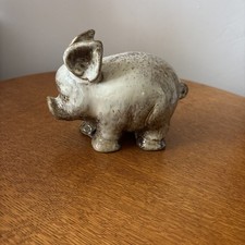 Pig Piggy Figurine Figure Glossy Pottery Finish Handmade