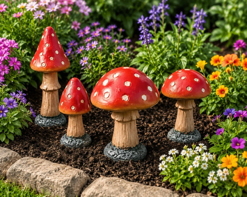 Garden toadstool ornament - garden,