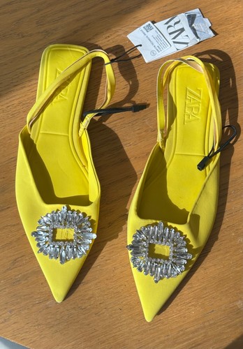 Zara yellow slingback - slingback, flats